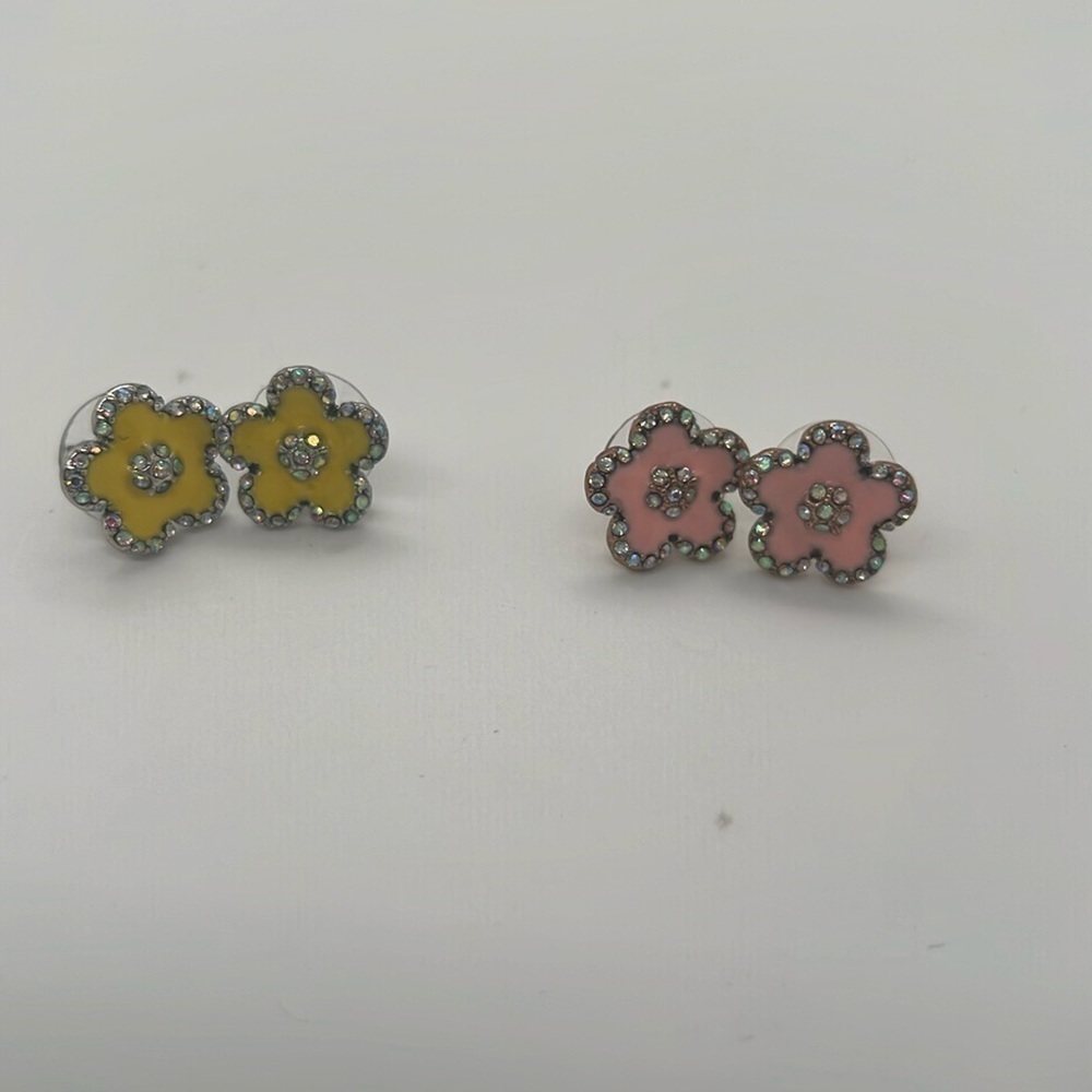 Betsy Johnson, Color me Betsy collection, two pairs of stud earrings